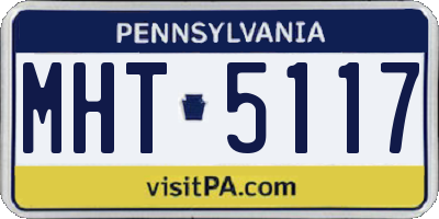 PA license plate MHT5117