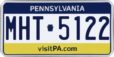 PA license plate MHT5122