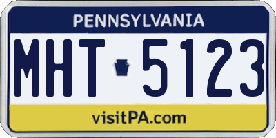 PA license plate MHT5123
