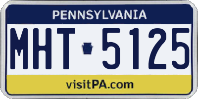 PA license plate MHT5125