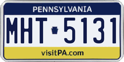 PA license plate MHT5131