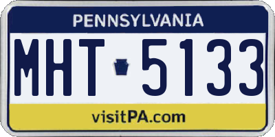 PA license plate MHT5133
