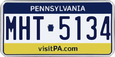 PA license plate MHT5134