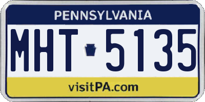 PA license plate MHT5135