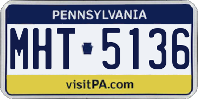 PA license plate MHT5136