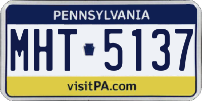 PA license plate MHT5137