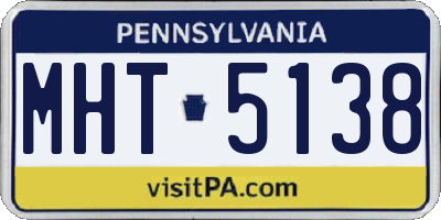 PA license plate MHT5138