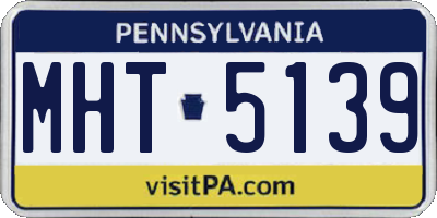PA license plate MHT5139