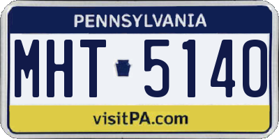PA license plate MHT5140