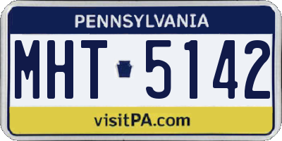 PA license plate MHT5142