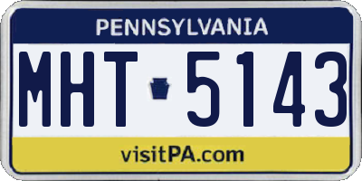 PA license plate MHT5143