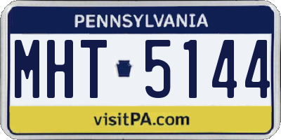 PA license plate MHT5144