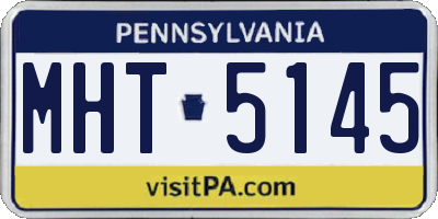 PA license plate MHT5145