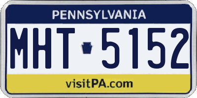 PA license plate MHT5152