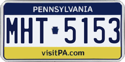PA license plate MHT5153