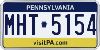 PA license plate MHT5154