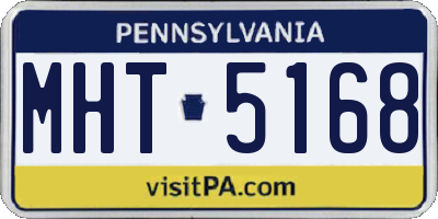 PA license plate MHT5168