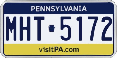 PA license plate MHT5172