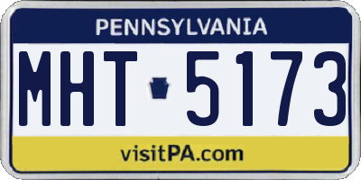 PA license plate MHT5173