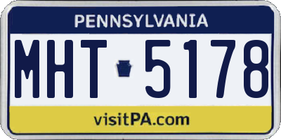 PA license plate MHT5178