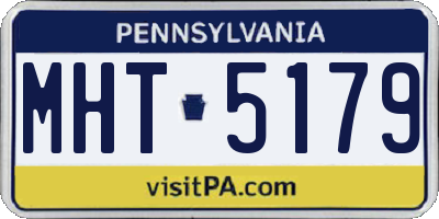 PA license plate MHT5179