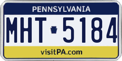 PA license plate MHT5184