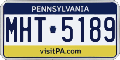 PA license plate MHT5189