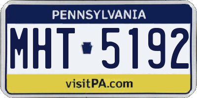 PA license plate MHT5192