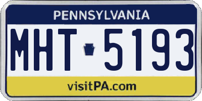 PA license plate MHT5193