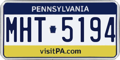 PA license plate MHT5194