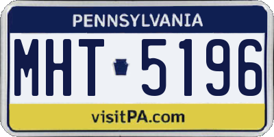 PA license plate MHT5196