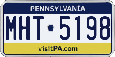 PA license plate MHT5198