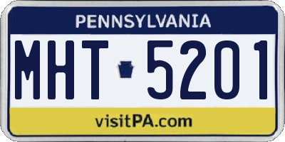 PA license plate MHT5201