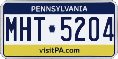 PA license plate MHT5204