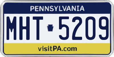 PA license plate MHT5209