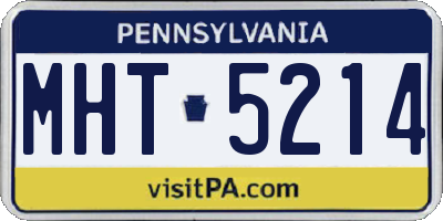 PA license plate MHT5214