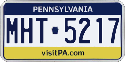 PA license plate MHT5217