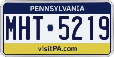 PA license plate MHT5219