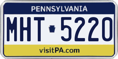 PA license plate MHT5220
