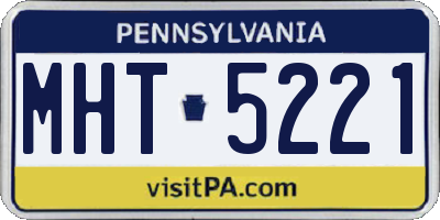PA license plate MHT5221
