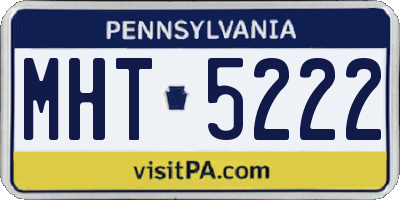 PA license plate MHT5222