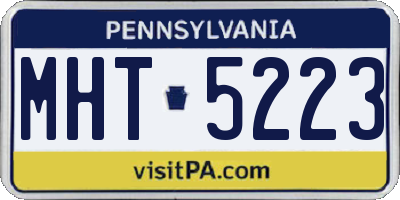 PA license plate MHT5223