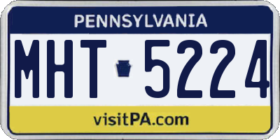 PA license plate MHT5224