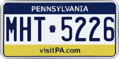 PA license plate MHT5226
