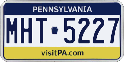 PA license plate MHT5227