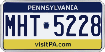 PA license plate MHT5228