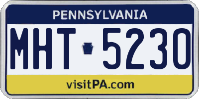 PA license plate MHT5230