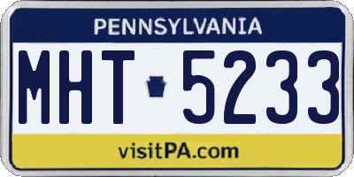 PA license plate MHT5233