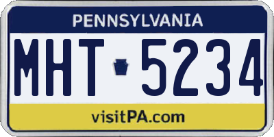 PA license plate MHT5234