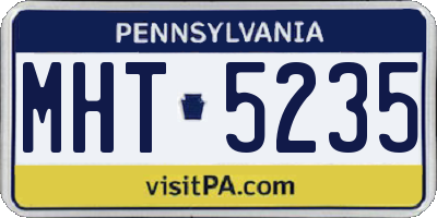 PA license plate MHT5235